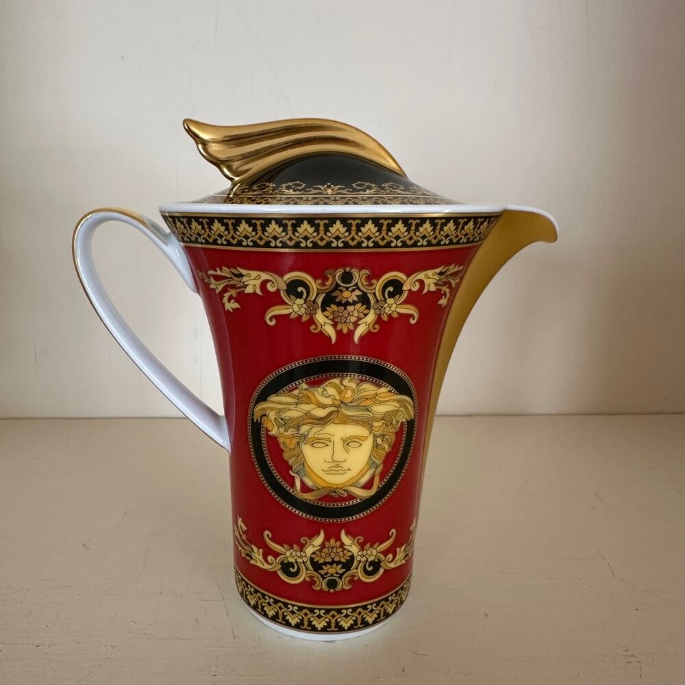 Vintage '93 Rosenthal Versace Medusa Red Espresso Pot Ikarus by Paul Wunderlich